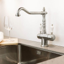Kitchen Mixer Tap Oslo Retro - Stainless Steel Old Silver