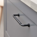 Handle Lounge - 160mm - Black/Black Leather