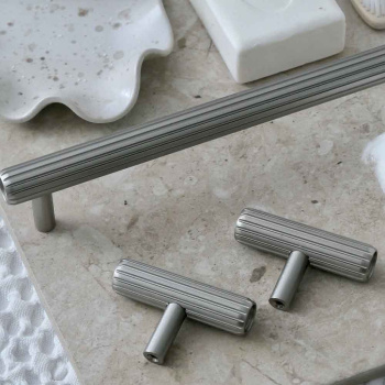 Knob T Rille - Stainless Steel Look