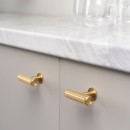 Knob T Rille - Brushed Brass