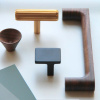 Knob T Rille - Brushed Brass