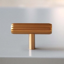 Knob T Rille - Brushed Brass