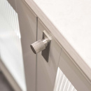 Cabinet Knob Arpa/Back Plate - Stainless Steel Look