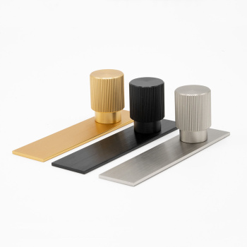 Cabinet Knob Arpa/Back Plate - Stainless Steel Look