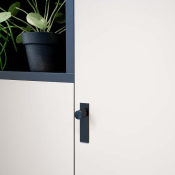 Cabinet Knob T Arpa/Back Plate - Brushed Black