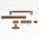 Cabinet Knob Arpa/Back Plate - Antique Brass