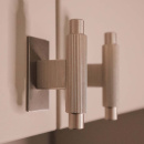 Cabinet Knob T Arpa/Back Plate - Stainless Steel Look