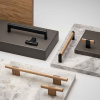 Cabinet Knob T Crossing - Oak/Black