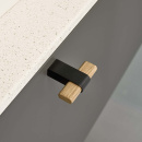 Cabinet Knob T Crossing - Oak/Black