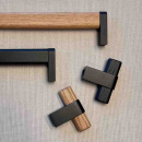 Cabinet Knob T Crossing - Oak/Black