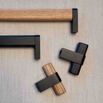 Cabinet Knob T Crossing - Oak/Black