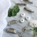 Knob 409 - 32mm - Nickel-plated/Porcelain