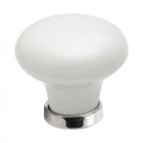 Cabinet Knob 24136 - White/Chrome