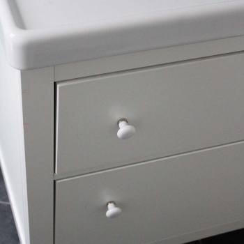 Cabinet Knob 24136 - White/Chrome