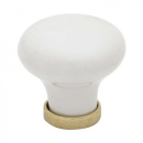Cabinet Knob 24136 - White/Brass