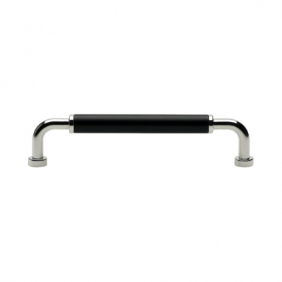 Handle Brohult M - 128mm - Nickel plated/Black in the group Cabinet Handles / Color/Material / Chrome at Beslag Online (397045-11)