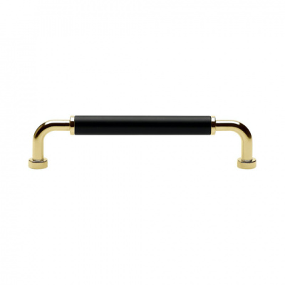 Handle Brohult M - 128mm - Polished Brass/Black in the group Cabinet Handles / Color/Material / Brass at Beslag Online (397047-11)