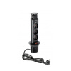 Power Column 60mm 3pcs 230V EU Socket – Black
