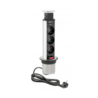 Power Column 60mm 3pcs 230V Socket – Silver in the group Outlet at Beslag Online (42303)