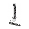 Power Column 60mm 3pcs 230V Socket 2pcs USB – Silver