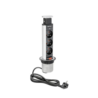 Power Column 60mm 3pcs 230V EU Socket – Silver in the group Outlet at Beslag Online (42313)