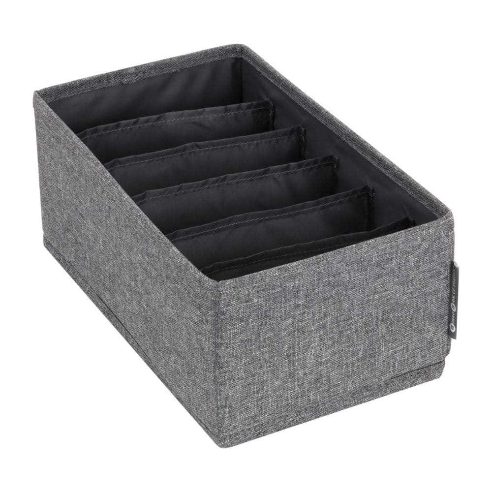 Storage box with 6-compartments - Grey