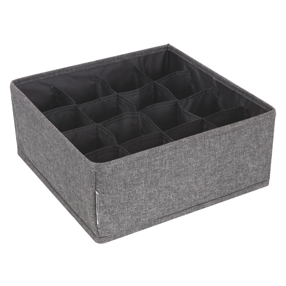 Storage box with 16-compartments - Grey