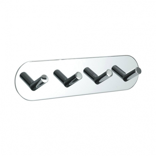Four self-adhesive hooks for the bathroom