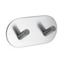 Towel Hook Base 100 2-Hook - Brushed Stainless Steel Finish