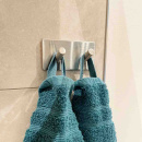 Towel Hook Base 200 2-Hook - Brushed Stainless Steel Finish