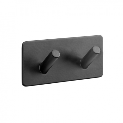 Towel Hook Base 200 2-Hook - Matte Black in the group Bathroom Accessories / Show all bathroom accessories / Self Adhesive Hooks at Beslag Online (605222-21)
