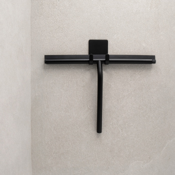 Shower Scraper With Holder Base - Matte Black