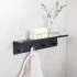 Base Bathroom hook rack with shelf - Matte Black