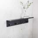 Bathroom hook rack with shelf Base - Matte Black
