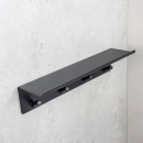Bathroom hook rack with shelf Base - Matte Black