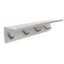 Bathroom hook rack with shelf Base - Brushed Stainless Steel