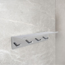 Bathroom hook rack with shelf Base - Chrome