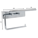 Base Toilet Roll Holder With Shelf - Chrome