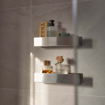 Shower Shelf Base - 300mm - Brushed Stainless Steel