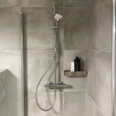 Shower Shelf Base - 300mm - Brushed Stainless Steel