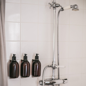Base Soap Pump Holder - Brushed Stainless Steel