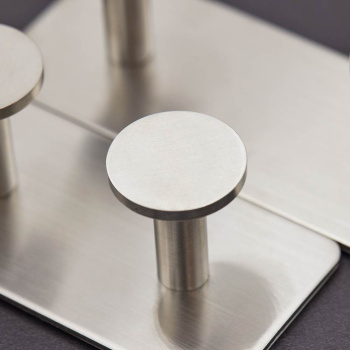 Towel Hook Base 210 2-Hook - Brushed Stainless Steel Finish