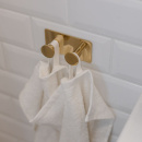 Towel Hook Base 210 2-Hook - Polished Brass