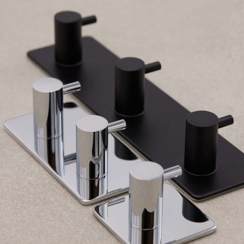 Towel Hook Base 220 2-Hook - Matte Black