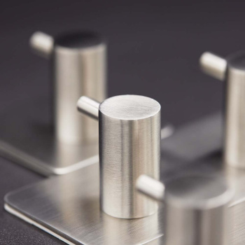 Towel Hook Base 220 2-Hook - Brushed Stainless Steel Finish
