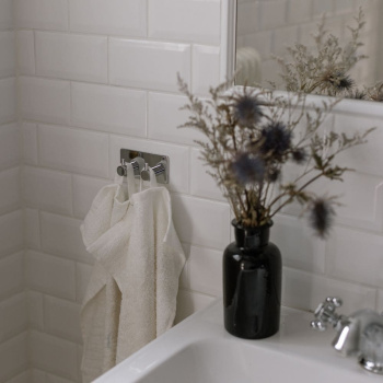 Towel Hook Base 220 2-Hook - Chrome