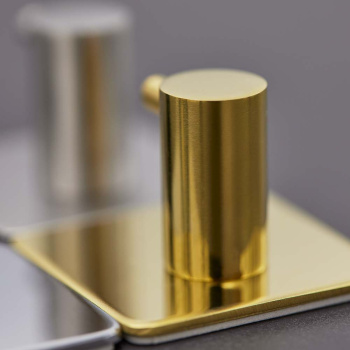Towel Hook Base 220 2-Hook - Polished Brass