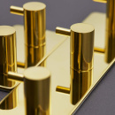 Towel Hook Base 220 2-Hook - Polished Brass