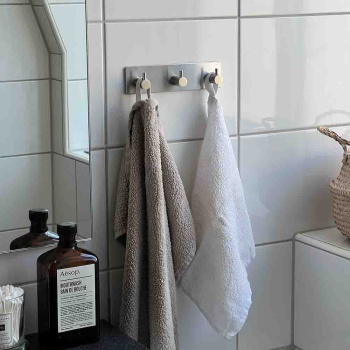 Towel Hook Base 220 3-Hook - Brushed Stainless Steel Finish