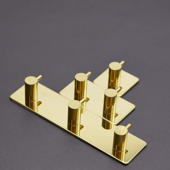 Towel Hook Base 220 3-Hook - Polished Brass